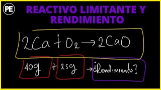 Reactivo LIMITANTE reactivo en EXCESO y RENDIMIENTO  EJERCICIOS RESUELTOS [upl. by Arit860]