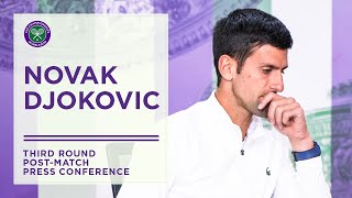 Novak Djokovic PostMatch Press Conference  Third Round  Wimbledon 2022 [upl. by Jodie]