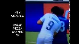 Suarez Bites Chiellini for Pizza [upl. by Zandt154]