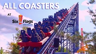 All Coasters at Six Flags New England  OnRide POVs  Wicked Cyclone  Front Seat Media [upl. by Gwendolen702]