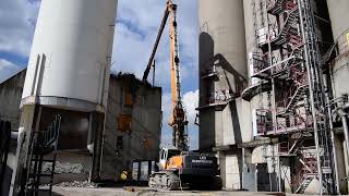 Powerplant demolition with Liebherr R974C VHHD High Reach Demolition  Lek Sloopwerken [upl. by Eceinal]