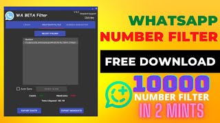 Whatsapp Number Filter free download  Whatsapp Number Filter 2022 [upl. by Elwood]