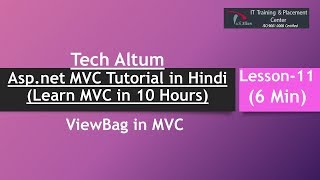 viewbag in mvc  controller to view data sharing using viewbag  MVC Tutorial in Hindi  Lesson  11 [upl. by Sheffield]