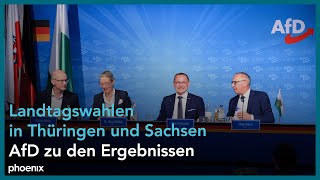 Pressekonferenz der AfD nach den Landtagswahlen in Thüringen und Sachsen [upl. by Esilehc446]