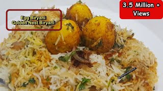 Simple Egg Biryani Recipe in Hindi  अंडा बिरयानी  Golden Nest Biryani Recipe  My Kitchen My Dish [upl. by Ainesej]