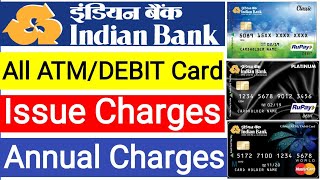 Indian bank debit cardatm card charges  Indian bank all debit cardatm card charges 2022 [upl. by Lramaj345]