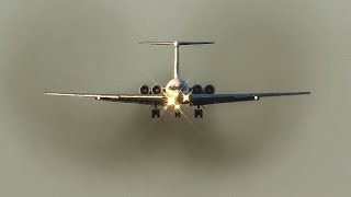 ILYUSHIN IL62 LANDING with a SMOKE TRAIL  IL62 Freighter at Maastricht Airport 4K [upl. by Nilatak]