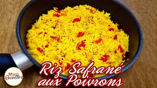 Riz Safrané aux Poivrons  Recette Facile et Rapide [upl. by Nodnab]