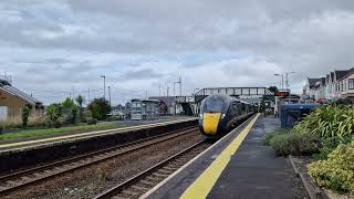 GWR Class 800 Passes Through Pembrey and Burry Port Station On 7924 [upl. by Rora]