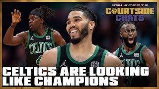 Celtics Dominate Game 2 Pacers Lose Halliburton Kyrie and Luka Shine in Game 1  Courtside Chats [upl. by Aniuqal777]