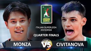 Quarter Finals of Italian Volleyball SuperLega 20232024  Monza vs Civitanova [upl. by Enomed693]