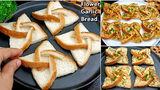 Flower Cheese Garlic Bread  New Snacks Recipes  Garlic Bread Recipe  Bread Snacks  New Recipe [upl. by Borman803]