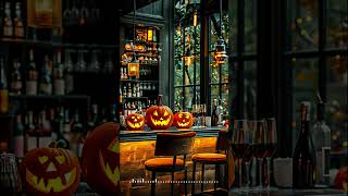 Halloween Bar Ambience 🎃 Cozy Jazz and Fireplace Crackles to Relax and Sleep jazzbar jazz music [upl. by Athene]