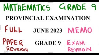 Mathematics Grade 9 JUNE 2023 Memo mathszoneafricanmotives [upl. by Sabir]