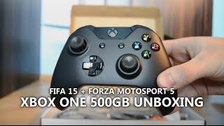 Xbox One 500GB  Fifa 15  Forza Motorsport 5 Bundle Unboxing ENCZSK [upl. by Anauqat]