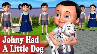 Johny had a Little Dog Nursery Rhyme  3D Animation Nursery Rhymes and Songs for Children [upl. by Elleinwad]