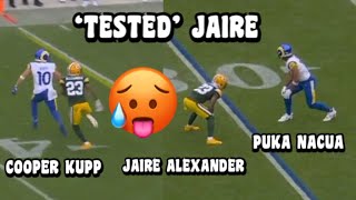 Cooper Kupp amp Puka Nacua Vs Jaire Alexander 🔥 WR Vs CB Rams Vs Packers 2023 highlights [upl. by Karel]