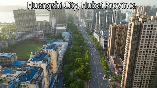 Aerial ChinaHuangshi City Hubei Province湖北省黃石市 [upl. by Ellemrac190]