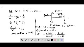 A converging lens f1240 cm is located 560 cm to the left of a … [upl. by Deb884]
