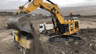 Caterpillar 6015B Excavator Loading Trucks Non Stop For 3 Hours  Mega Machines Movie [upl. by Wiley]