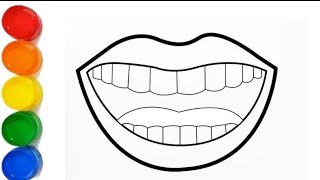 Mouth Drawing easy ll How to draw mouth and teeth ll Drawing for competition [upl. by Cheyne]