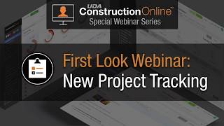 ConstructionOnline New Project Tracking Webinar [upl. by Goodkin]