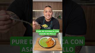 Puré de Espinaca con Asado de Pollo receta comidaperuana lima cocina peru [upl. by Aratak]