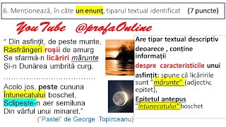 Identifică secvențele textuale Rezolvarea subiectului I 6 Menționează în câte un enunț tiparul [upl. by Hogg288]