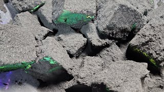 Green Dyed Chalk Blocks  Charcoal Topping  ASMR  Oddly Satisfying [upl. by Pride]