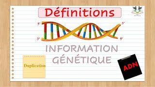 Définitions  Information génétique svt Bac  Notion et nature de linformation génétiqueSVTPlus1 [upl. by Anelas]