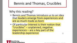 Bennis and Thomas Crucibles [upl. by Anyaled]