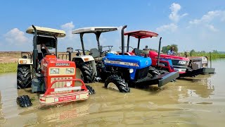 Washing My Tractors in Deep Water  Swaraj 855 Fe  Mahindra Arjun NOVO 605  New Holland 3630 4wd [upl. by Cara]