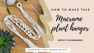 DIY macrame plant hanger tutorial  make a plant hanger without wooden hoop  boho plant decor [upl. by Akimaj]