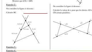 Devoir Surveillé N 2 1er semestre maths 3AC Théorème de Thalès Exercice 3  3eme année collège [upl. by Alessandro]