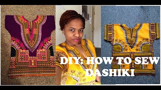 ✂️ DIY HOW TO MAKE A DASHIKI TOP WITH POCKETSANKARA IN 4 MINS [upl. by Colene35]