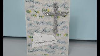 DIY Schnelle Karte zur Kommunion  Taufe  Konfirmation basteln  cardmaking deutsch [upl. by Fawnia]