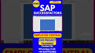 SAP SuccessFactors Employee Central Training Video 32 1 Oct 2024 sapsuccessfactorstraining [upl. by Zaragoza]