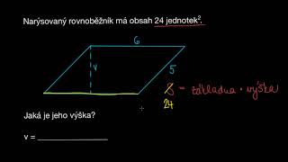 Výpočet výšky rovnoběžníku  Geometrie  Khan Academy [upl. by Woodford29]