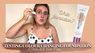 TESTING COLOUR CHANGING FOUNDATION  LOreal Paris BB Cest Magic  BB Cream 5 in 1 Skin Perfecter [upl. by Feledy]