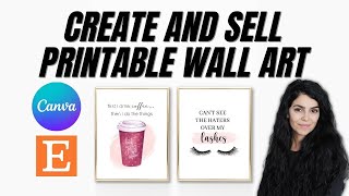 Printable Wall Art FULL TUTORIAL  Creating SIZING and Uploading to Etsy [upl. by Evania]