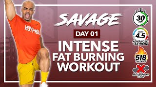 30 MIN CALORIE KILLER No Equipment HIIT Cardio Workout  SAVAGE  DAY 1 [upl. by Calan]