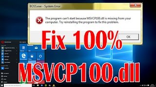 How To Fix MSVCP100dll Missing Error Working 100 Windows 7 8 81 and 10 i Fix it [upl. by Hearn276]