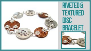 Riveted amp Textured Discs Bracelet Tutorial  Beaducationcom [upl. by Leoy861]