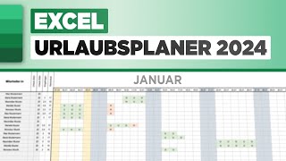 Excel Urlaubsplaner für 2024 inkl Download [upl. by Wadell543]