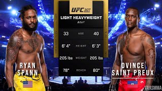 RYAN SPANN VS OVINCE SAINT PREUX FULL FIGHT UFC 307 [upl. by Salis]