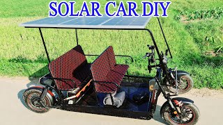 Upgrade Electric Car DIY 1000w to Electric Solar Car with Two Old Bike [upl. by Annil475]