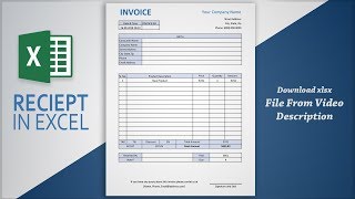 Creating Professional Invoice in Excel  Receipt Making Tutorial  Free Template [upl. by Atirac]