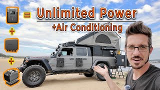 Air Conditioning  Heating on an Overland Jeep Ecoflow Wave 2 and Alternator Charger [upl. by Ariak]