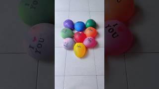 Nine Love Balloons Popping Reverse Video Asmr Water Color Satisfying [upl. by Euqinehs34]