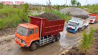 Pengecoran Jalan Mobil Truk Molen Beton Mixer Oleng Terguling Hino 500 Isuzu Giga [upl. by Dihsar]